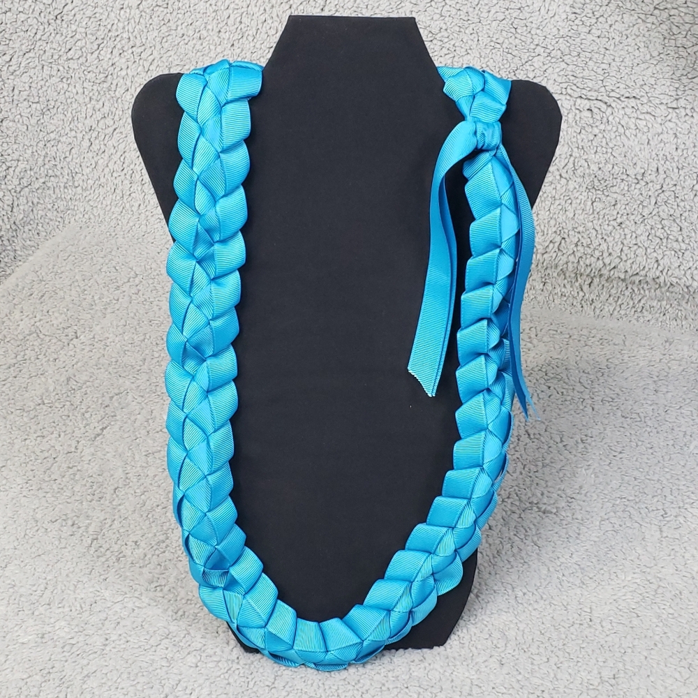 Single Color Ribbon Lei Methyl Blue 18.5-inches